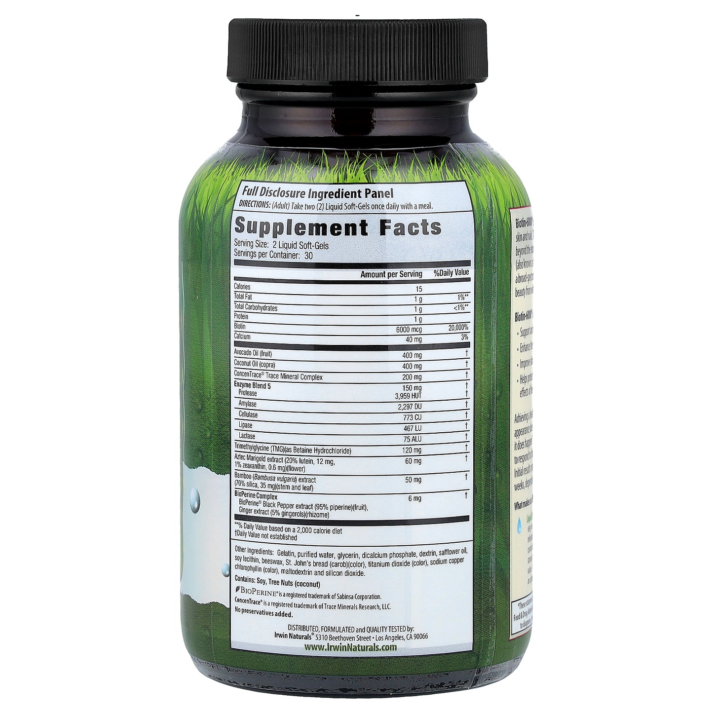 Irwin Naturals, Biotin-6000®, 60 Liquid Soft-Gels