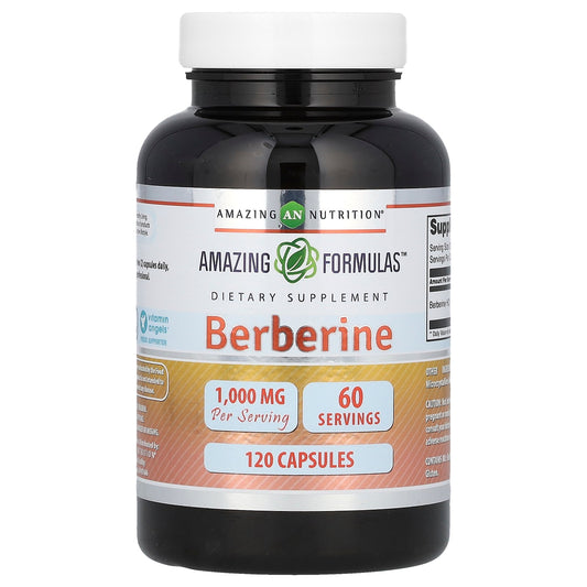 Amazing Nutrition, Berberine, 120 Capsules (500 mg per Capsule)