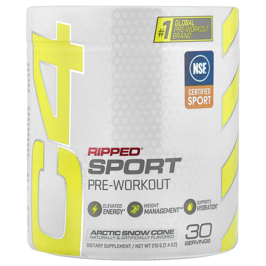 C4 / Cellucor, C4 Ripped® Sport, Pre-Workout, Arctic Snow Cone, 7.4 oz (210 g)