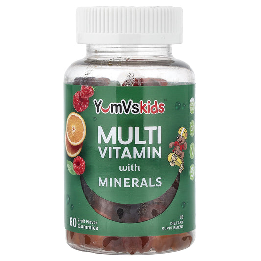 YumVs, Multi Vitamin with Minerals Gummies, Fruit, 60 Gummies