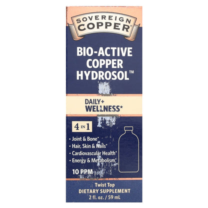 Sovereign Silver, Bio-Active Copper Hydrosol™, 10 PPM, 2 fl oz (59 ml)