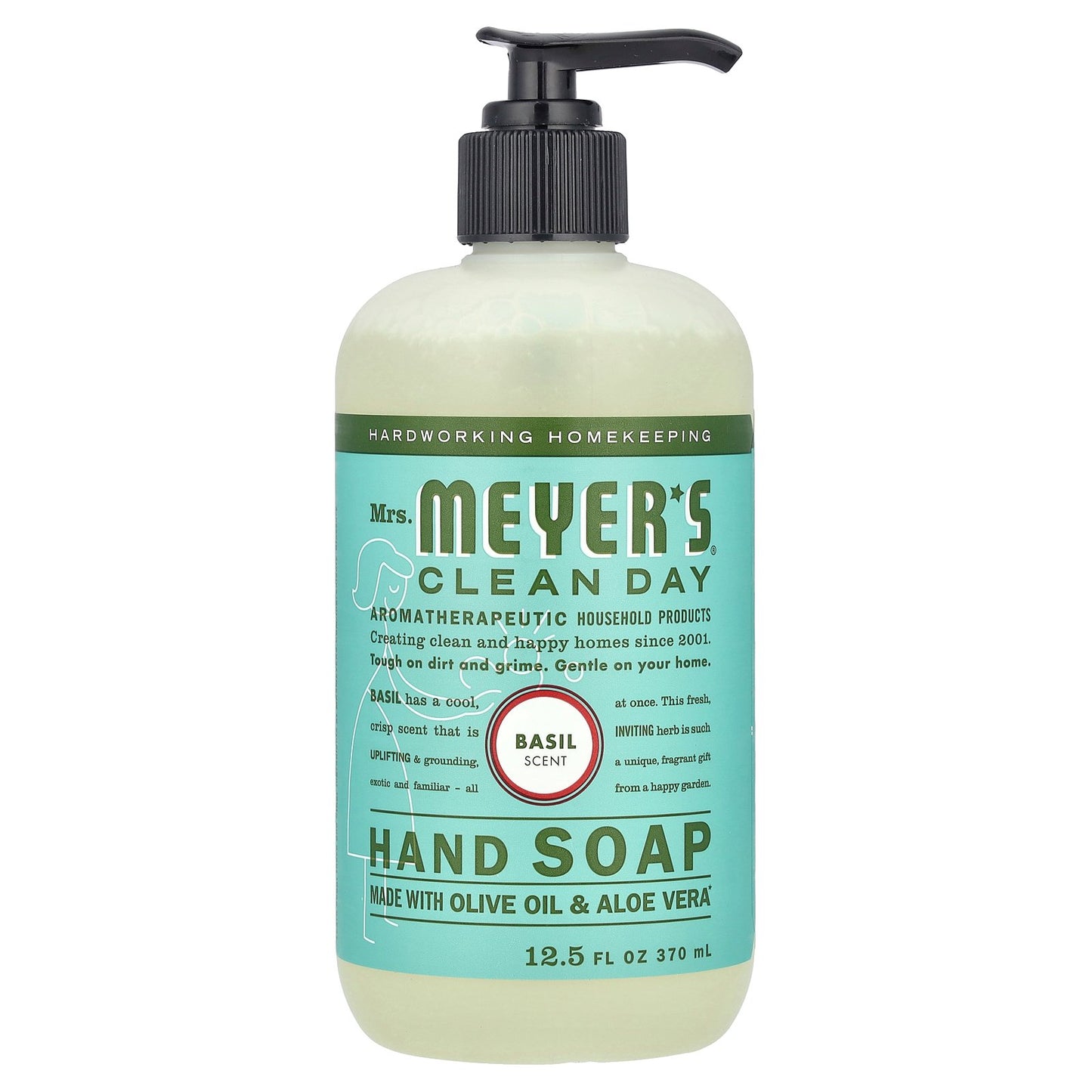 Mrs. Meyers Clean Day, Hand Soap, Basil Scent, 12.5 fl oz (370 ml)