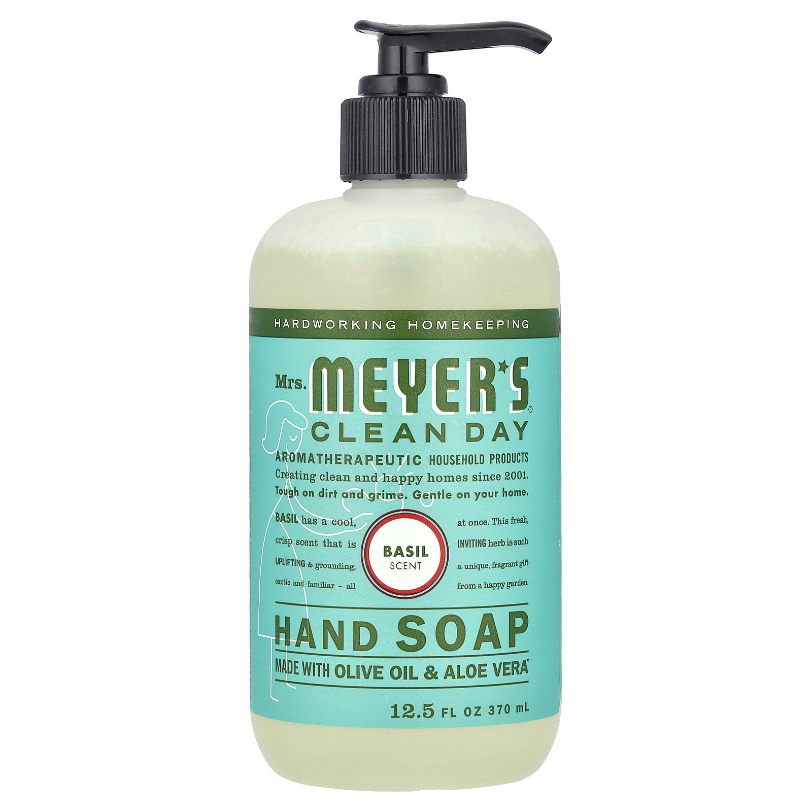 Mrs. Meyers Clean Day, Hand Soap, Basil Scent, 12.5 fl oz (370 ml)