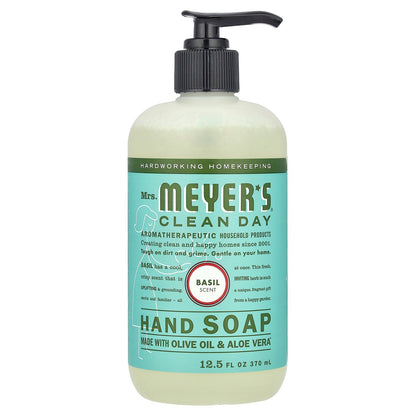Mrs. Meyers Clean Day, Hand Soap, Basil Scent, 12.5 fl oz (370 ml)