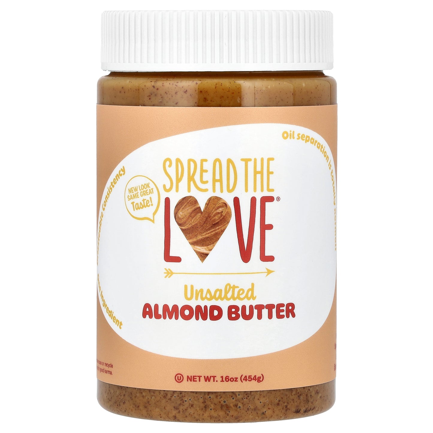 Spread The Love, Almond Butter, Unsalted, 16 oz ( 454 g)
