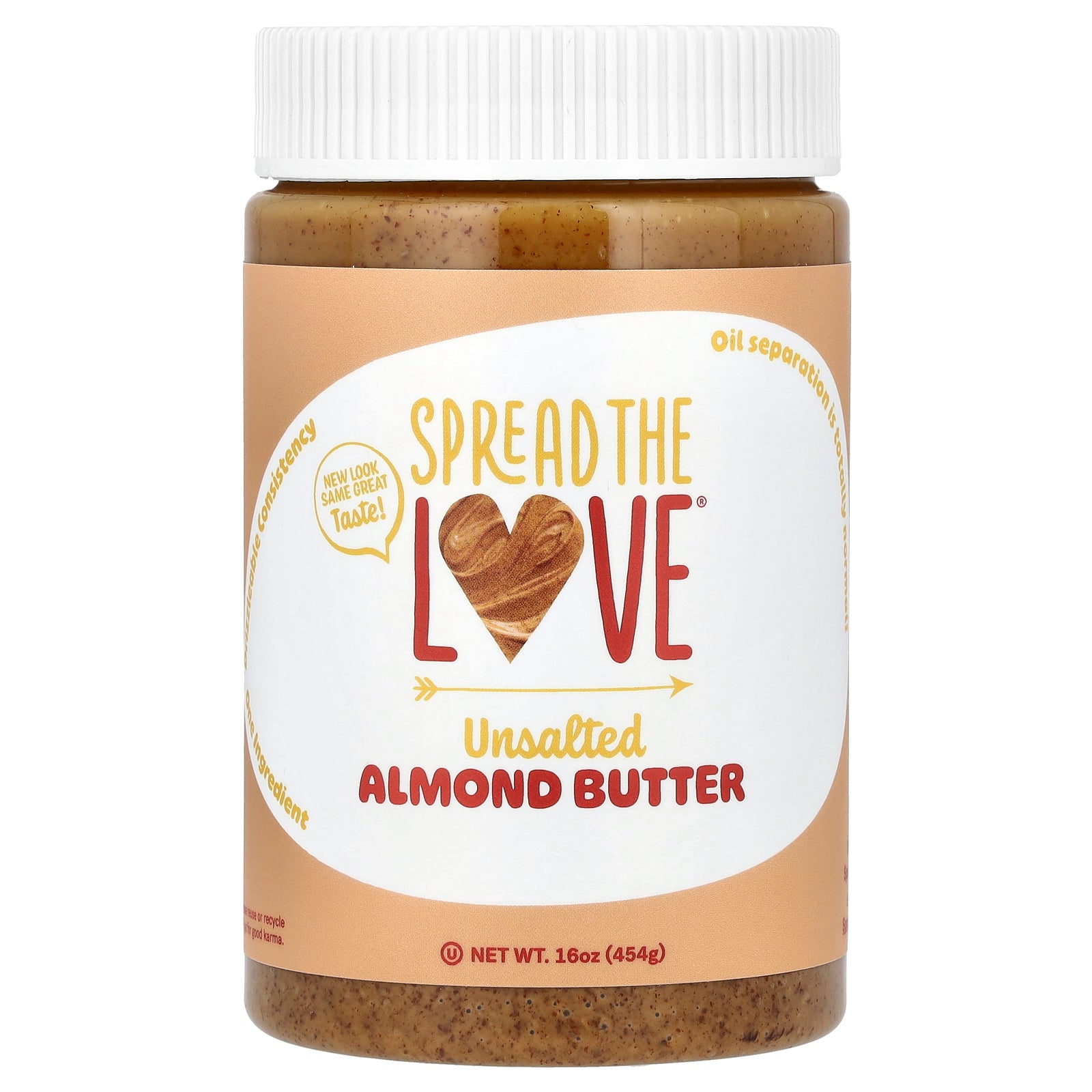 Spread The Love, Almond Butter, Unsalted, 16 oz ( 454 g)
