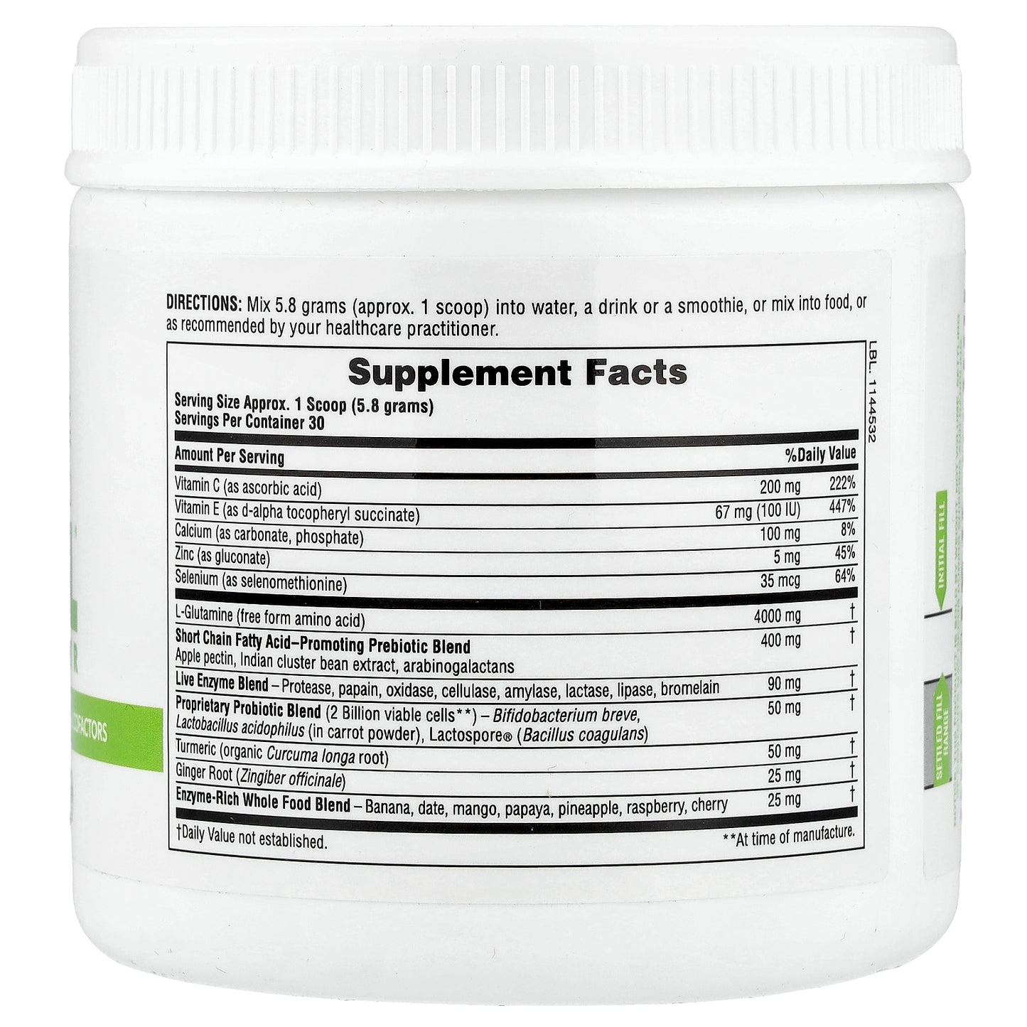 NaturesPlus, GI Natural® Fast-Acting Powder, 0.38 lb (174 g)