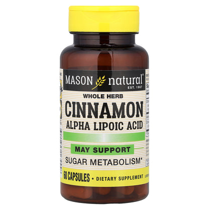 Mason Natural, Cinnamon Alpha Lipoic Acid, 60 Capsules