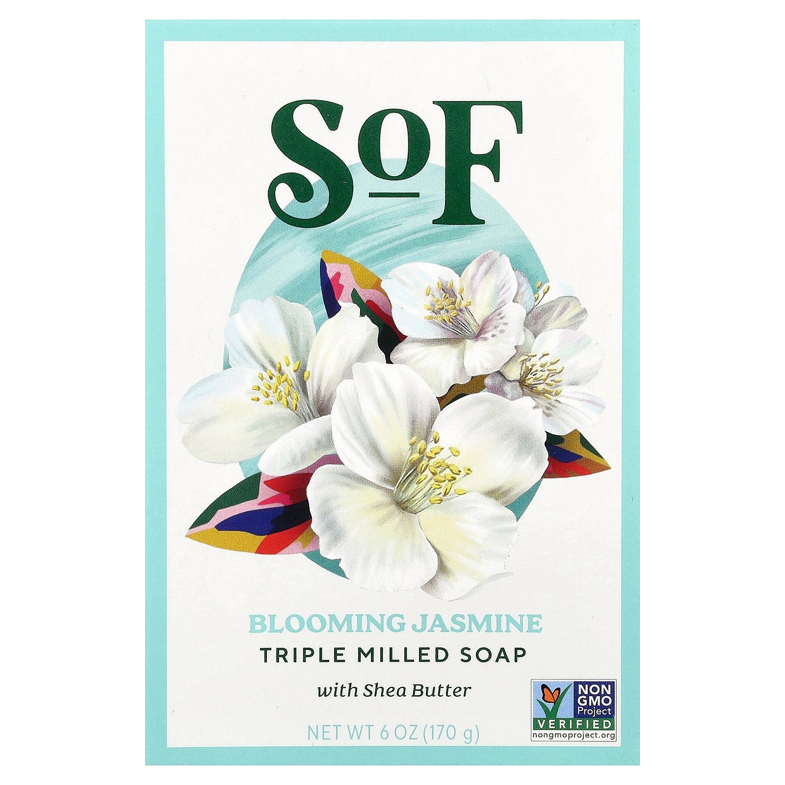 SoF, Triple Milled Bar Soap with Shea Butter, Blooming Jasmine, 6 oz (170 g)