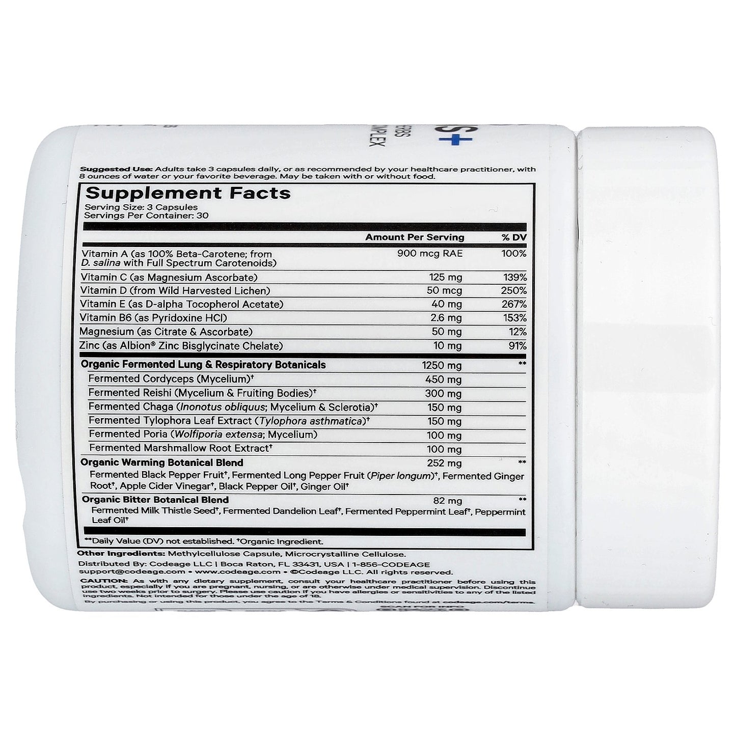 Codeage, Lungs Vitamins +, 90 Vegetable Capsules