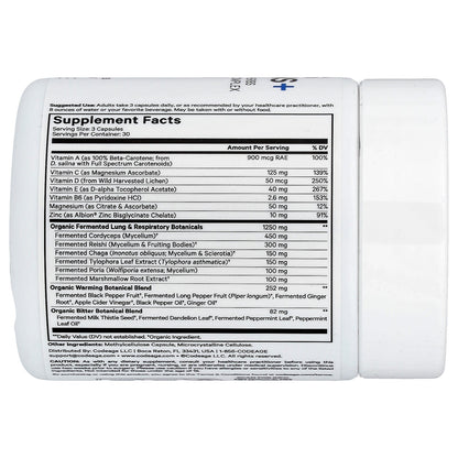 Codeage, Lungs Vitamins +, 90 Vegetable Capsules