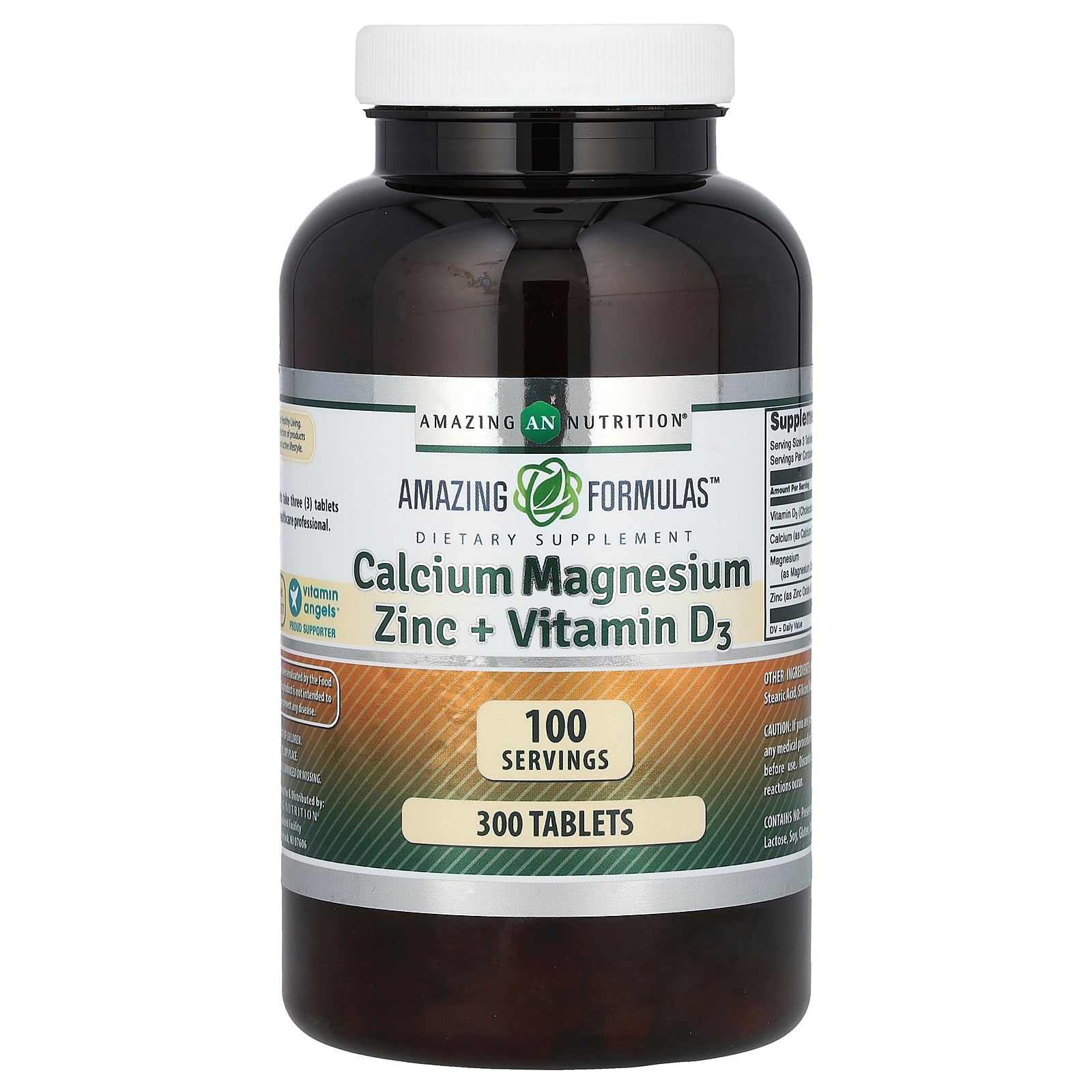 Amazing Nutrition, Amazing Formulas, Calcium Magnesium Zinc + Vitamin D3, 300 Tablets