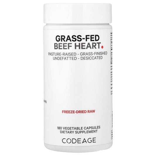 Codeage, Grass-Fed Beef Heart, 180 Vegetable Capsules