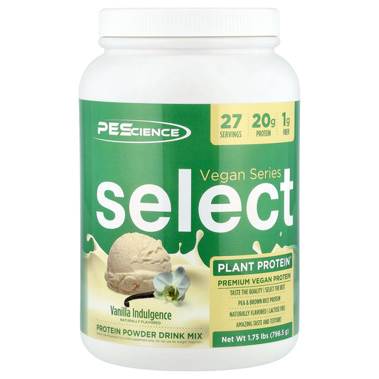 PEScience, Vegan Series, Select Plant Protein™, Vanilla Indulgence, 1.75 lbs (796.5 g)