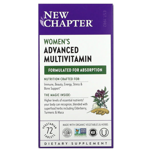 New Chapter, Women's Advanced Multivitamin, 72 Vegetarian Tablets