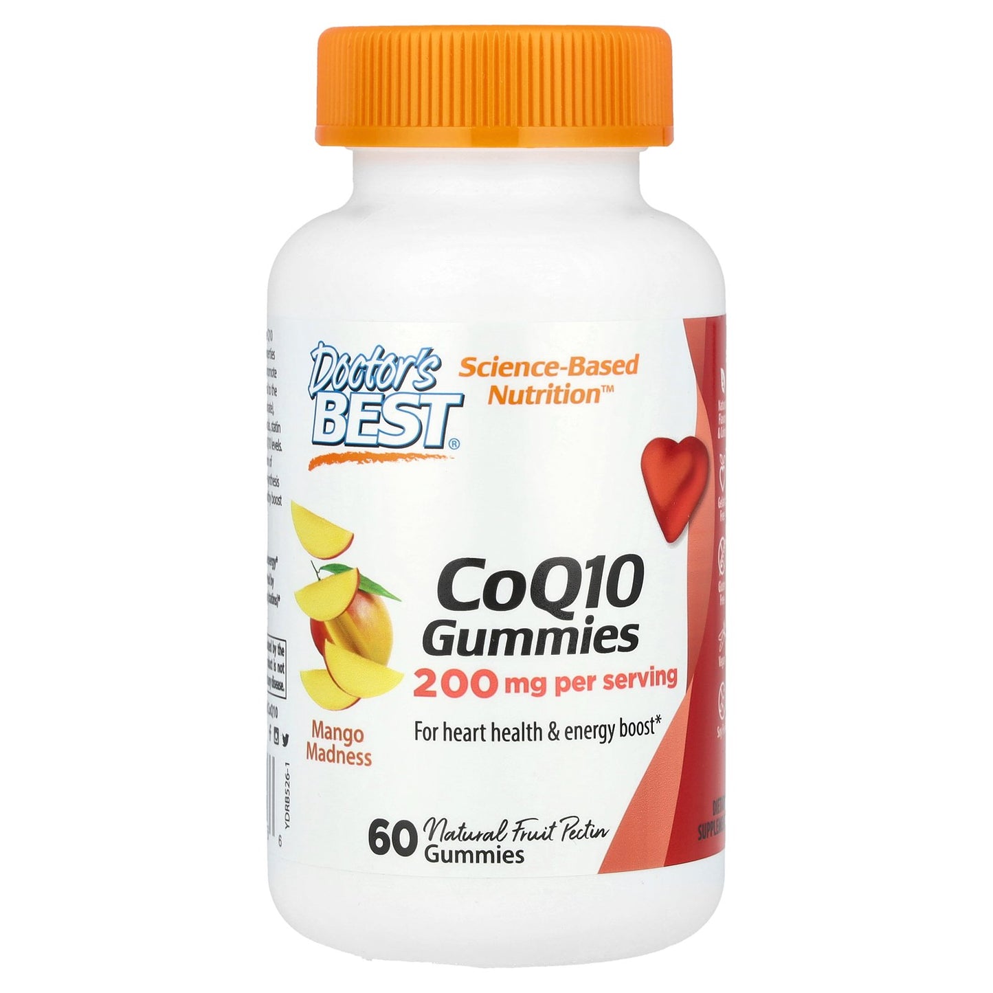 Doctor's Best, CoQ10 Gummies, Mango Madness, 200 mg, 60 Gummies (100 mg per Gummy)