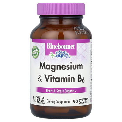 Bluebonnet Nutrition, Magnesium & Vitamin B6, 90 Vegetable Capsules