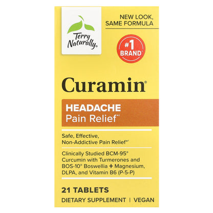 Terry Naturally, Curamin®, Headache Pain Relief, 21 Tablets