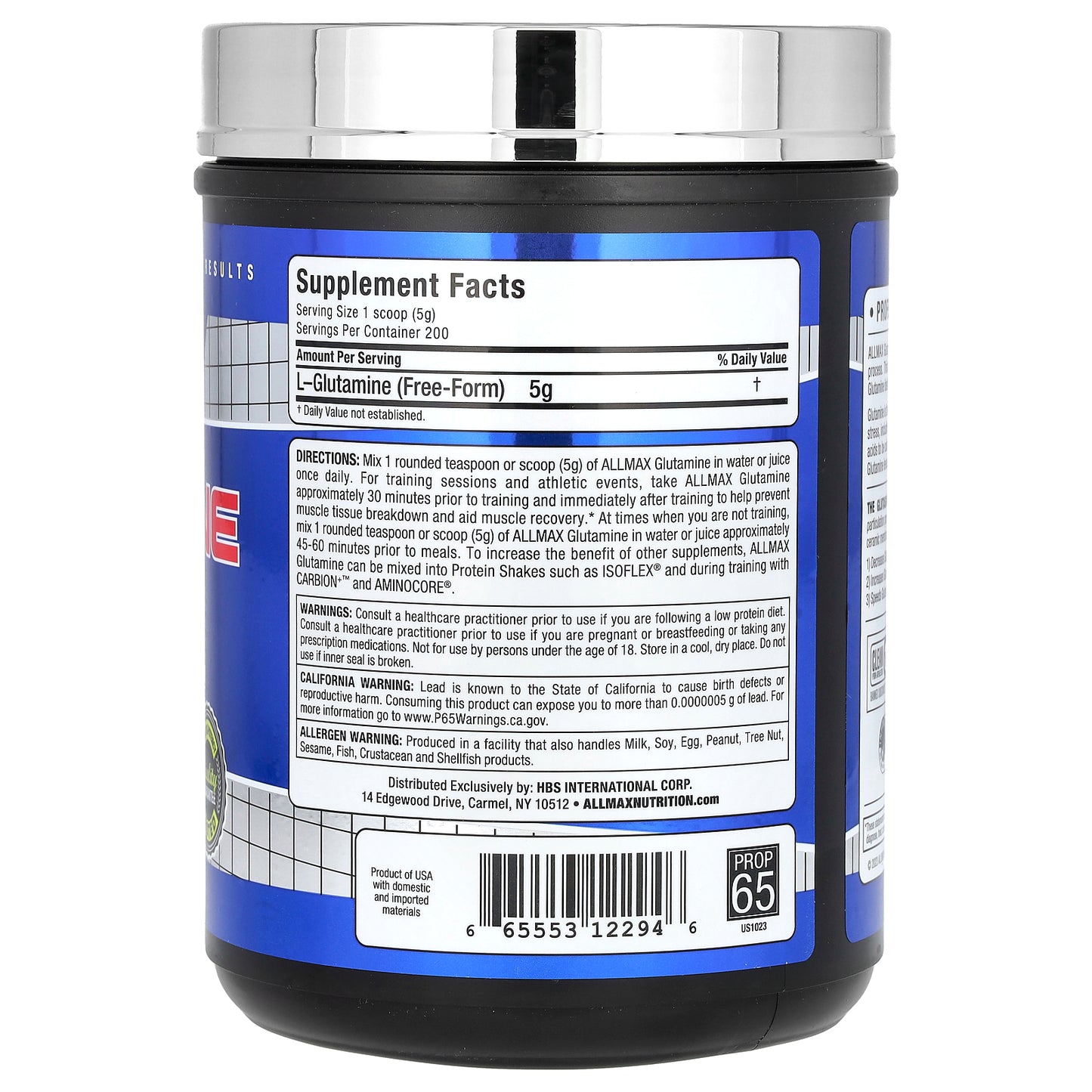 ALLMAX, Essentials, Glutamine, 5 g, 2.2 lbs (1,000 g)