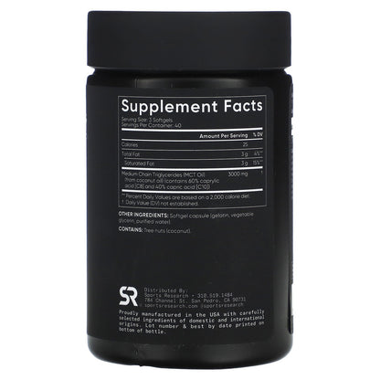 Sports Research, MCT Oil, 120 Softgels (1,000 mg per Softgel)