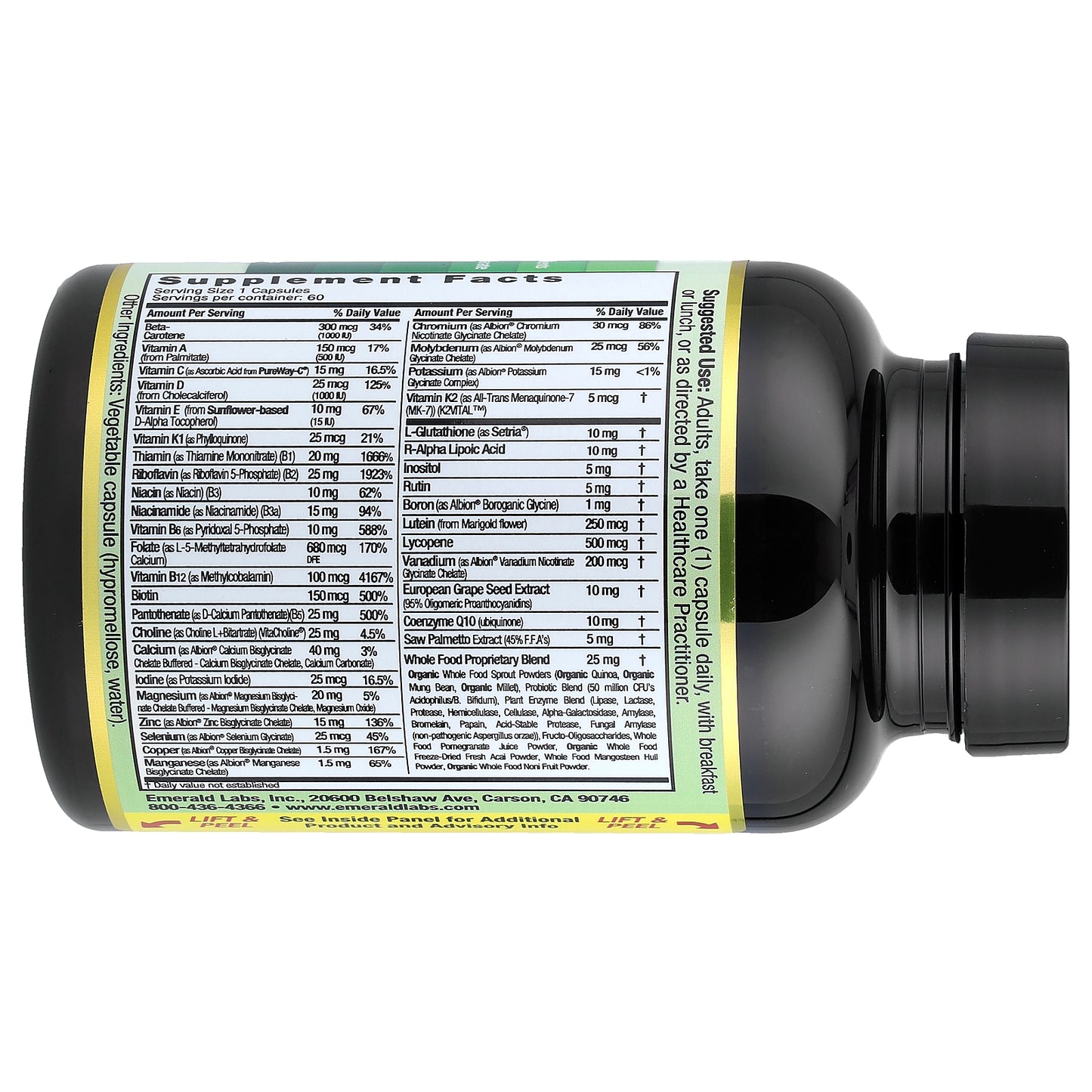 Emerald Laboratories, Coenzymated Men's 45+ 1-Daily Multi, 60 Vegetable Capsules