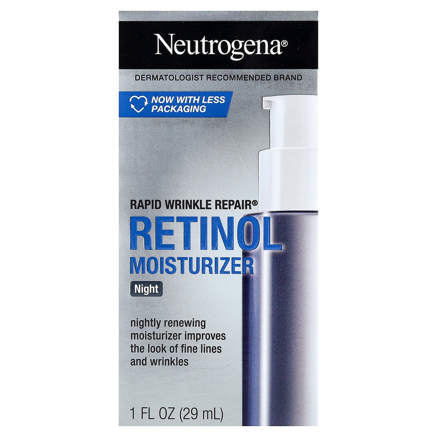 Neutrogena, Rapid Wrinkle Repair®, Retinol Moisturizer, Night, 1 fl oz (29 ml)