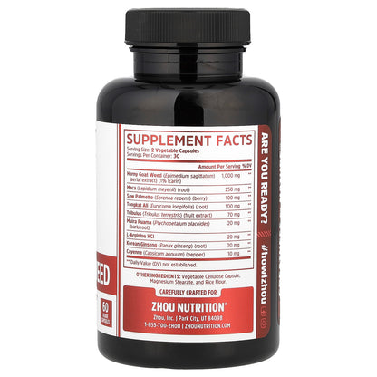 Zhou Nutrition, Horny Goat Weed, Sexual Energy Complex, 60 Veggie Capsules