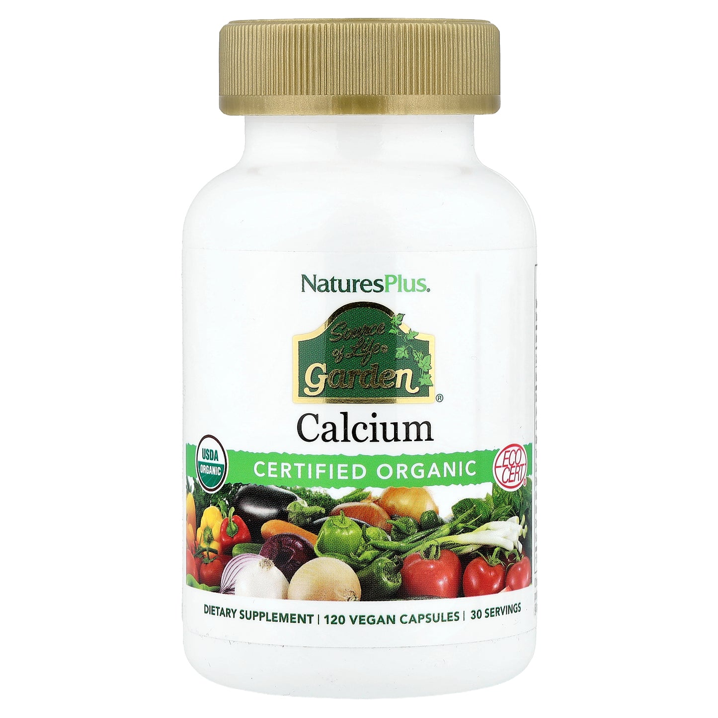 NaturesPlus, Source of Life®, Garden®, Calcium, 120 Vegan Capsules