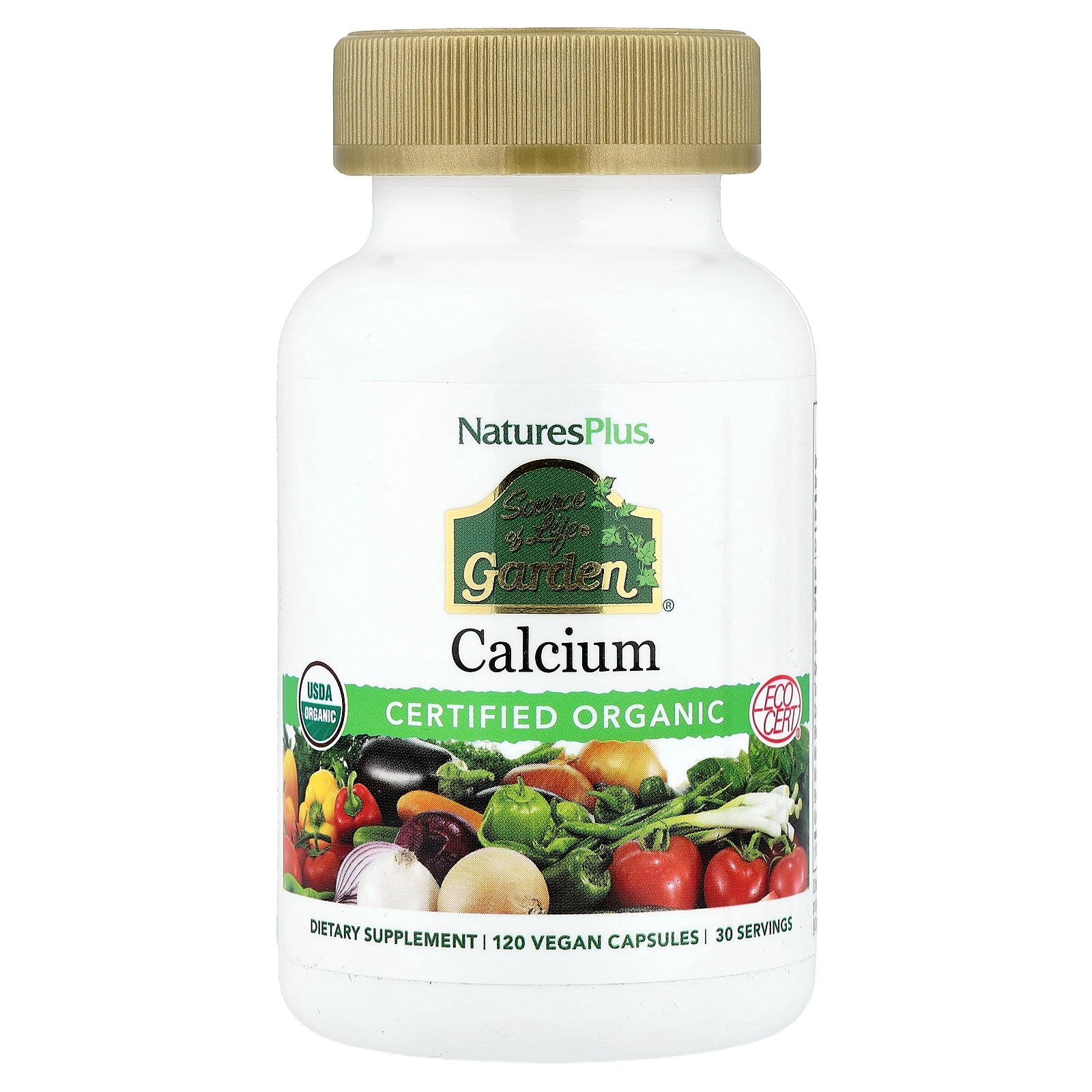 NaturesPlus, Source of Life®, Garden®, Calcium, 120 Vegan Capsules