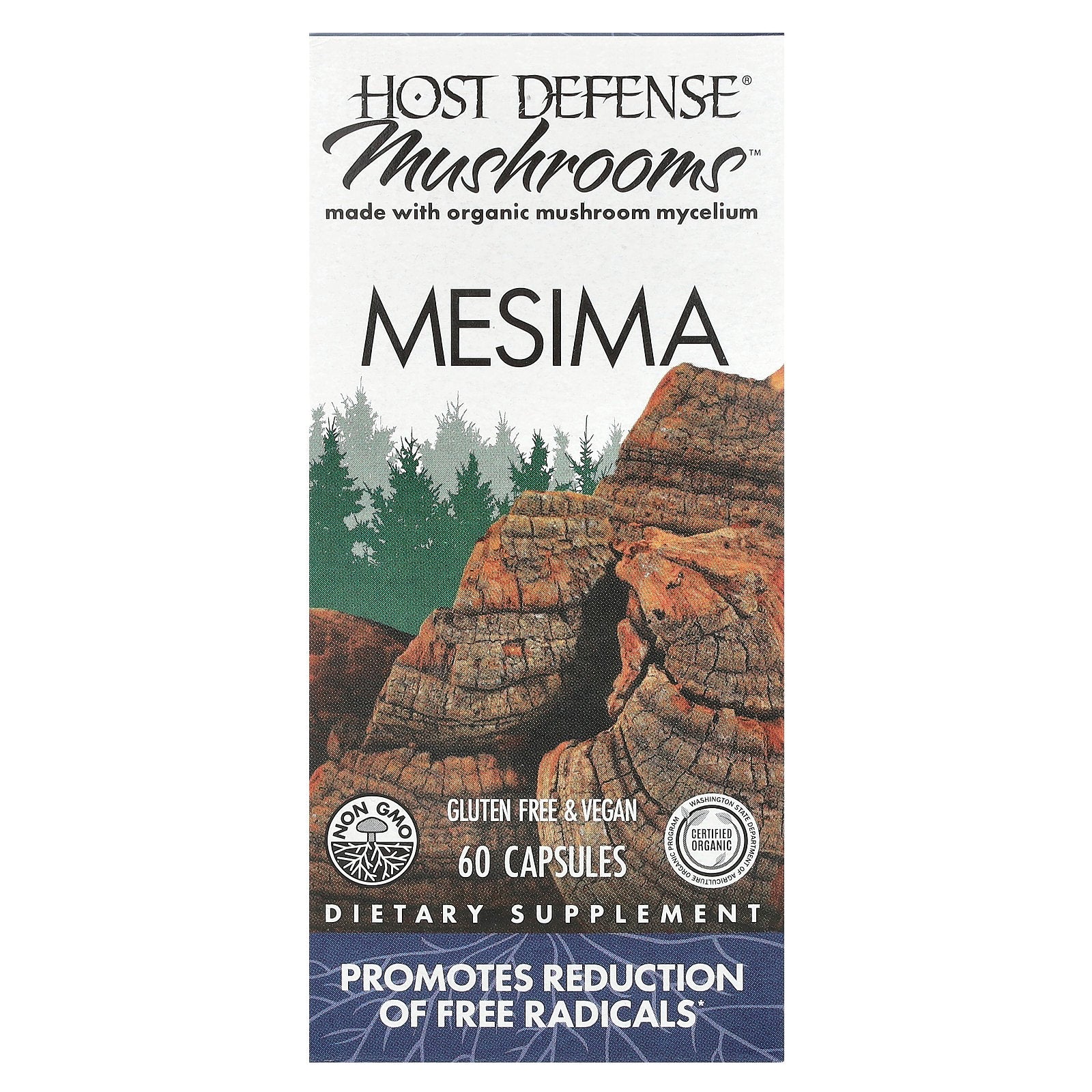 Host Defense, Mushrooms™, Mesima, 1 g, 60 Capsules