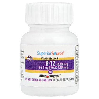 Superior Source, B-12, B-6 & Folic Acid, 60 MicroLingual® Instant Dissolve Tablets