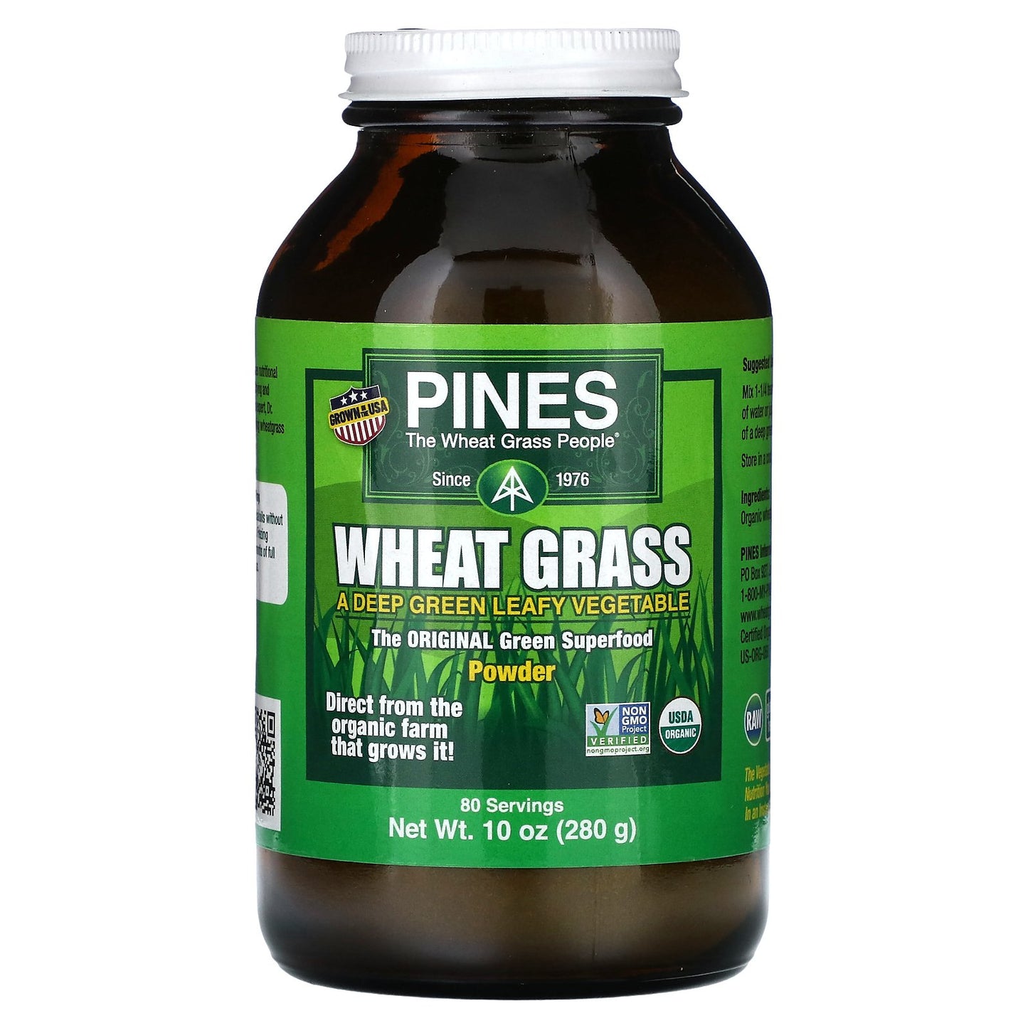 Pines International, Wheat Grass Powder, 10 oz (280 g)