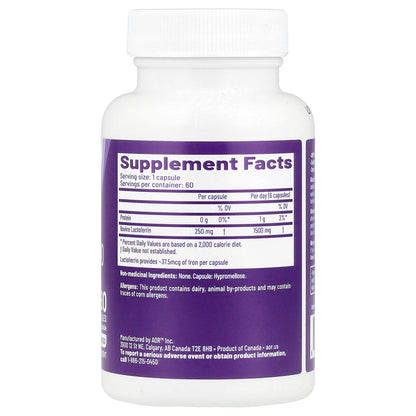 Advanced Orthomolecular Research AOR, Lactoferrin-250, 250 mg , 60 Capsules
