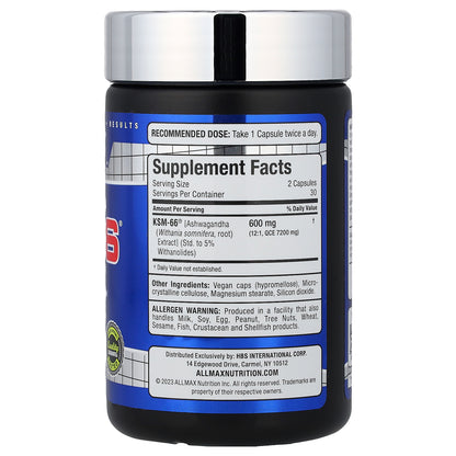 ALLMAX, Essentials, Ashwagandha KSM-66®, 60 Capsules (300 mg per Capsule)