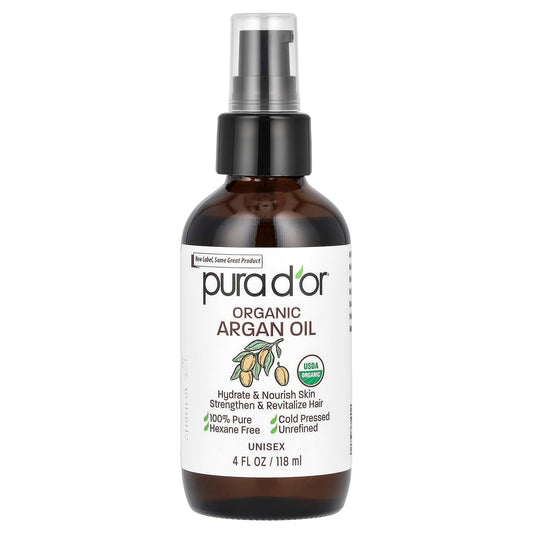 Pura D'or, Organic Argan Oil, 4 fl oz (118 ml)