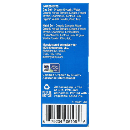 Mommy's Bliss, Organic Little Gums Soothing Massage Gel, Day/Night Pack, Age 2 Months+, 2 Tubes, 0.53 oz (15 g) Each