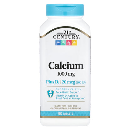 21st Century, Calcium Plus D3, 90 Tablets