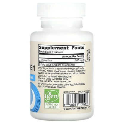 Jarrow Formulas, L-Tryptophan, 500 mg, 60 Veggie Capsules