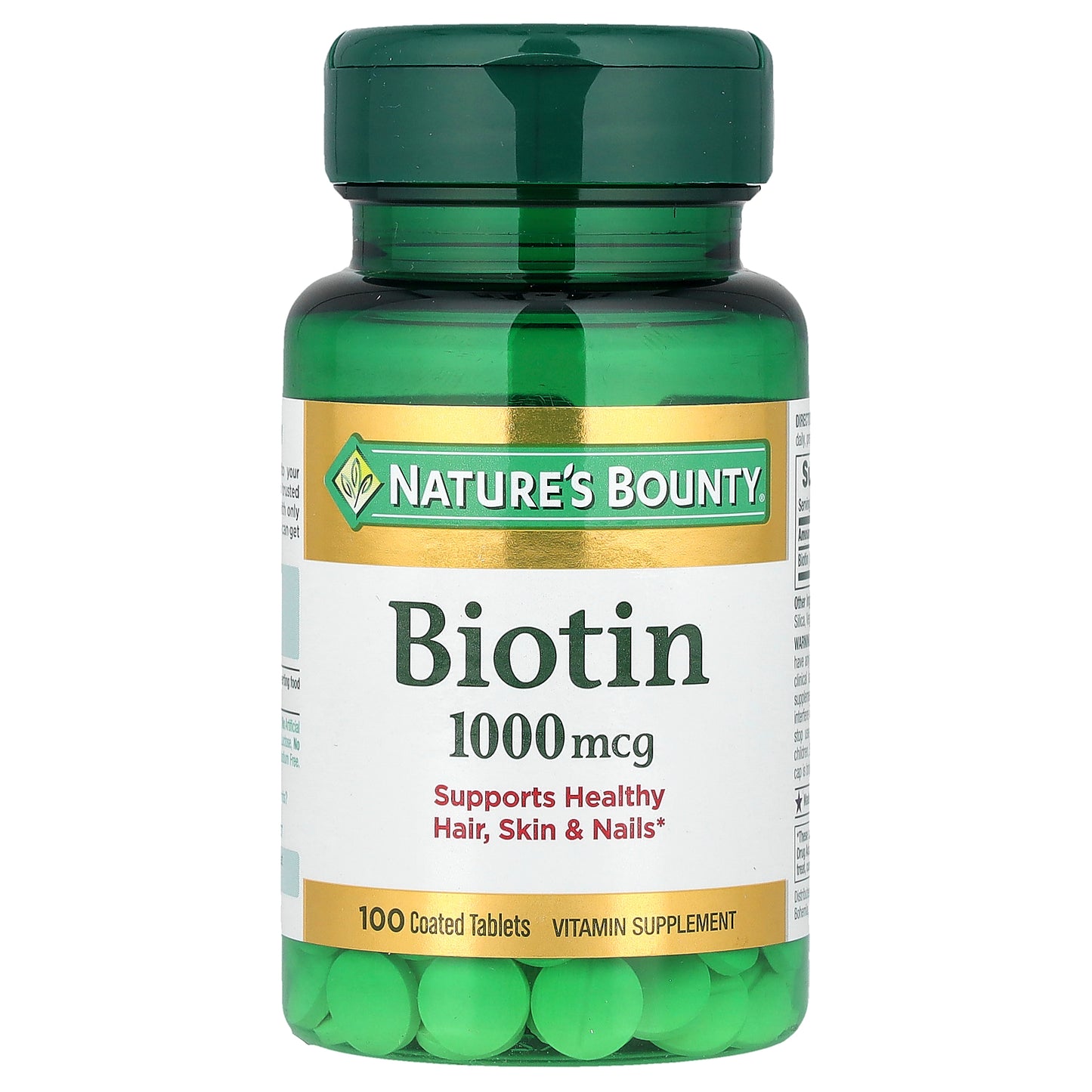 Nature's Bounty, Biotin, 1,000 mcg, 100 Coated Tablets