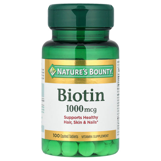 Nature's Bounty, Biotin, 1,000 mcg, 100 Coated Tablets