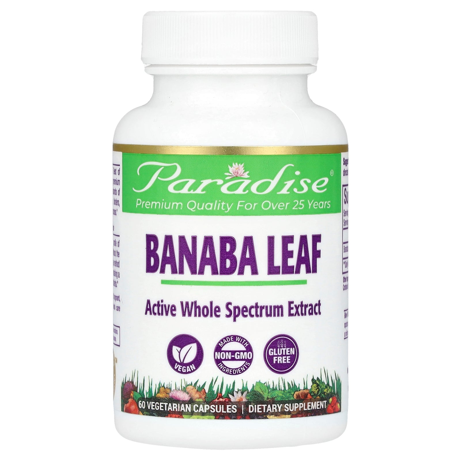 Paradise Herbs, Banaba Leaf, 60 Vegetarian Capsules