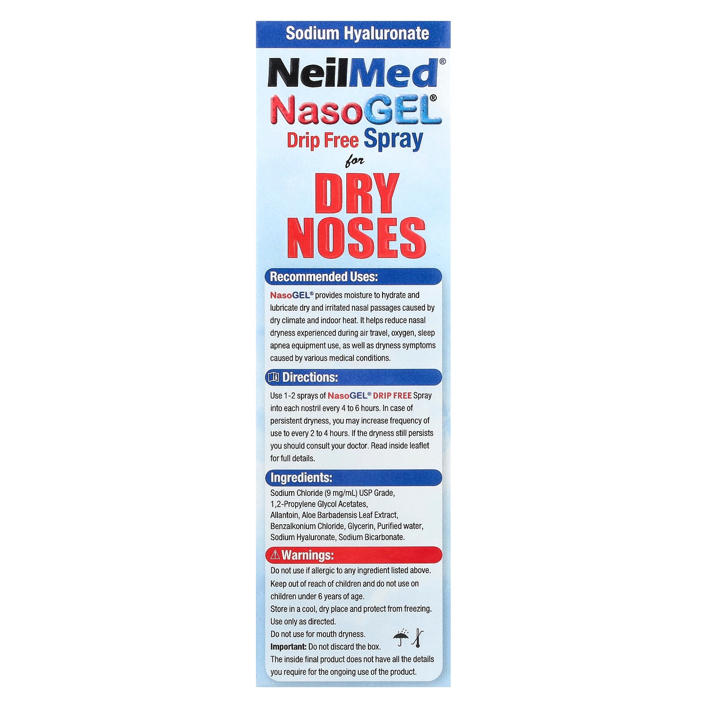 NeilMed, NasoGel for Dry Noses, 1 Bottle, 1 fl oz (30 ml)