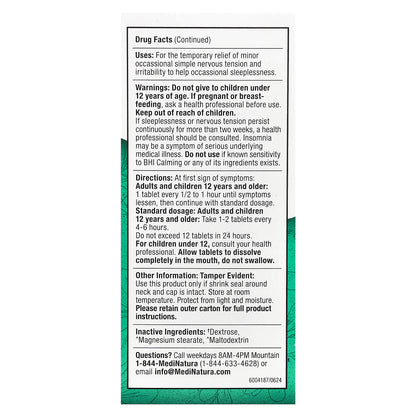 MediNatura, BHI, Calming, 100 Tablets