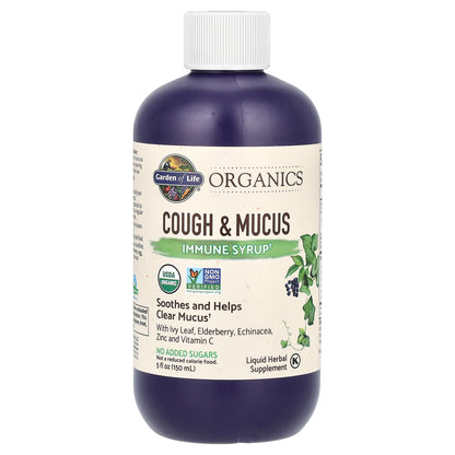 Garden of Life, Organics, Cough & Mucus Immune Syrup, 5 fl oz ( 150 ml)