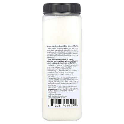 One with Nature, Dead Sea Spa, Mineral Salts, Relaxing, Lavender, 32 oz (907 g)