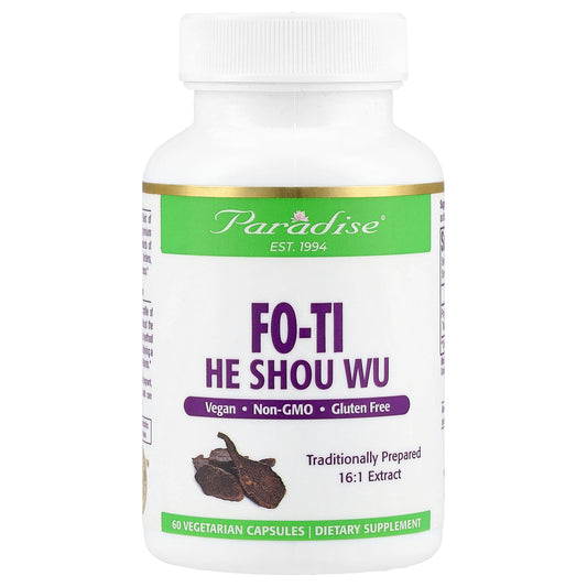 Paradise Herbs, Fo-Ti, He Shou Wu, 60 Vegetarian Capsules