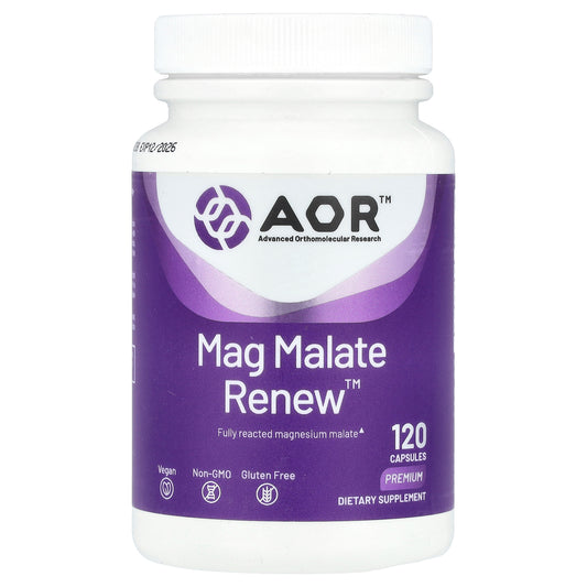 Advanced Orthomolecular Research AOR, Mag Malate Renew™, 120 Capsules