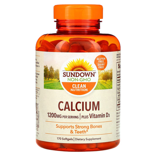 Sundown Naturals, Calcium Plus Vitamin D3, 1,200 mg, 170 Softgels (600 mg per Softgel)