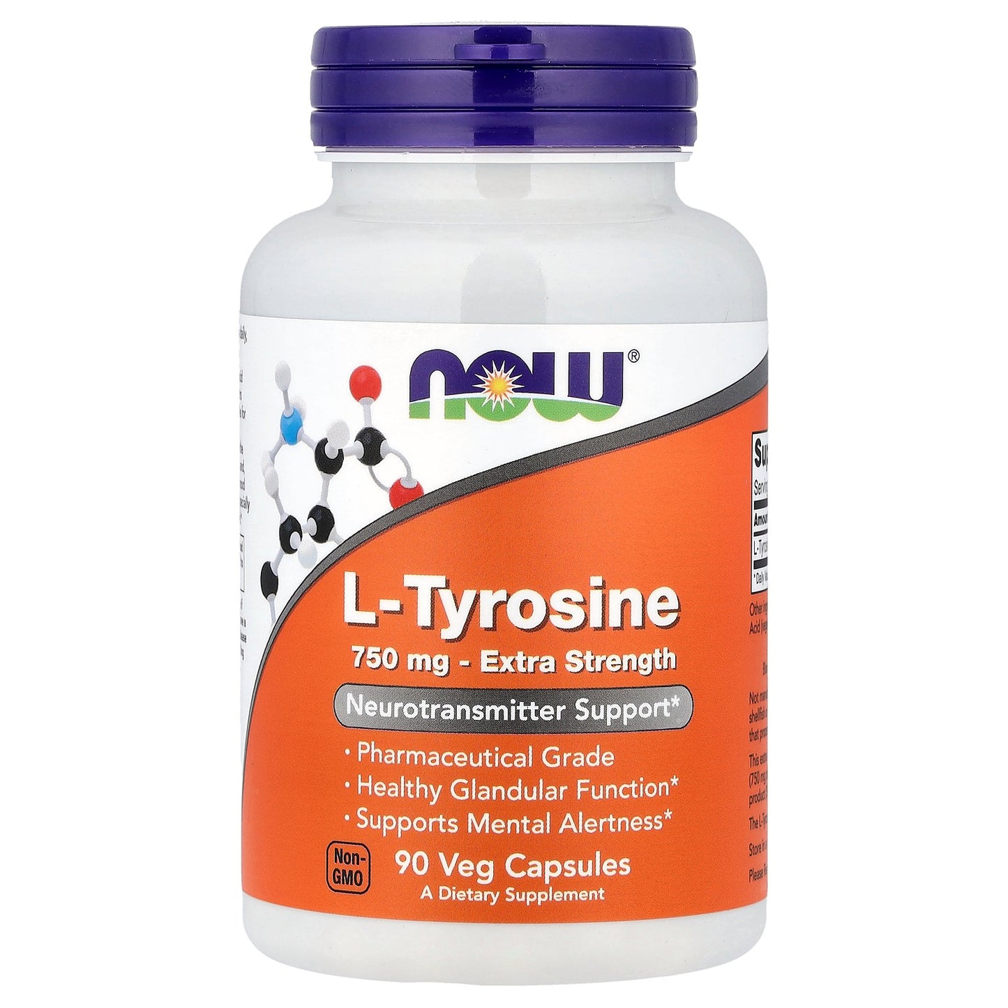 NOW Foods, L-Tyrosine, 750 mg, 90 Veg Capsules