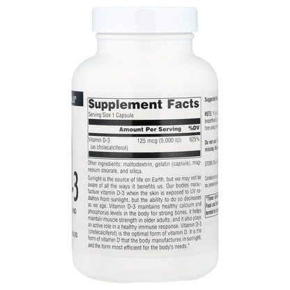 Source Naturals, Vitamin D-3, 125 mcg (5,000 IU), 240 Capsules